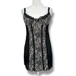 Black Lace Underwire Babydoll Bustier Lingerie Medium Coquette Goth Romantic Y2K
